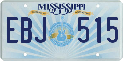 MS license plate EBJ515