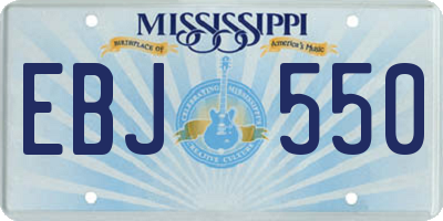 MS license plate EBJ550