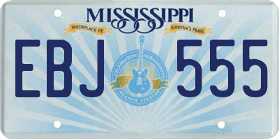 MS license plate EBJ555