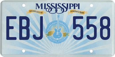 MS license plate EBJ558
