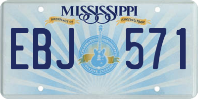 MS license plate EBJ571