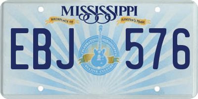 MS license plate EBJ576