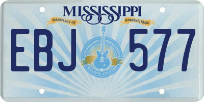 MS license plate EBJ577