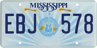 MS license plate EBJ578