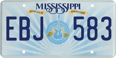 MS license plate EBJ583