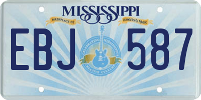 MS license plate EBJ587