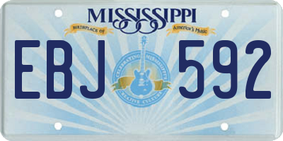 MS license plate EBJ592