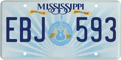 MS license plate EBJ593