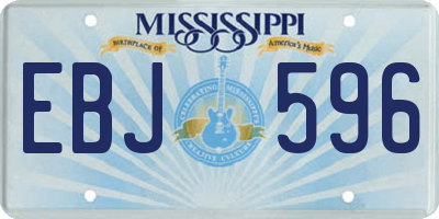 MS license plate EBJ596