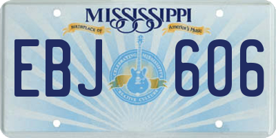 MS license plate EBJ606