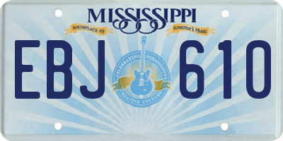 MS license plate EBJ610