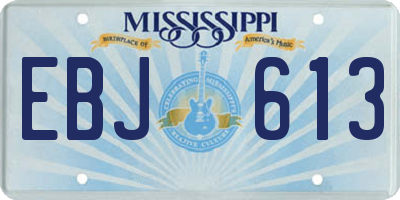 MS license plate EBJ613