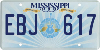 MS license plate EBJ617