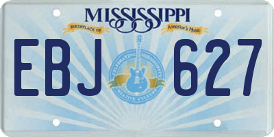 MS license plate EBJ627