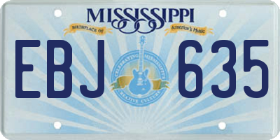 MS license plate EBJ635