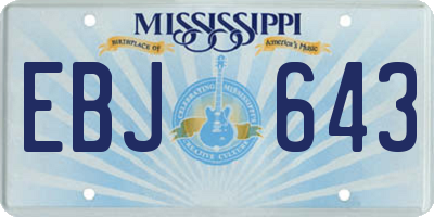 MS license plate EBJ643