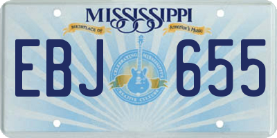 MS license plate EBJ655