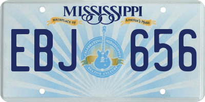 MS license plate EBJ656