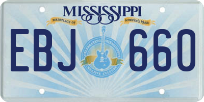 MS license plate EBJ660