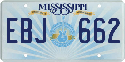 MS license plate EBJ662