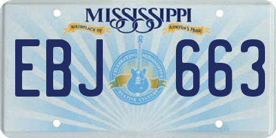 MS license plate EBJ663