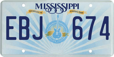 MS license plate EBJ674