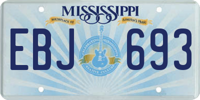 MS license plate EBJ693