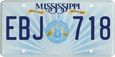 MS license plate EBJ718