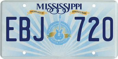 MS license plate EBJ720