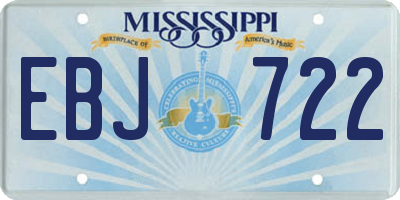 MS license plate EBJ722