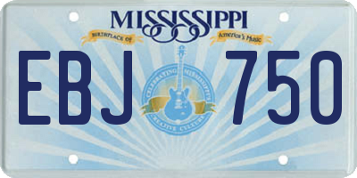 MS license plate EBJ750
