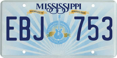 MS license plate EBJ753