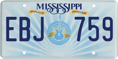 MS license plate EBJ759