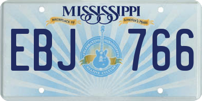 MS license plate EBJ766