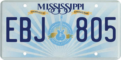 MS license plate EBJ805