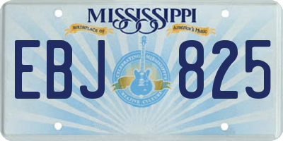 MS license plate EBJ825