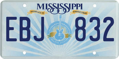 MS license plate EBJ832