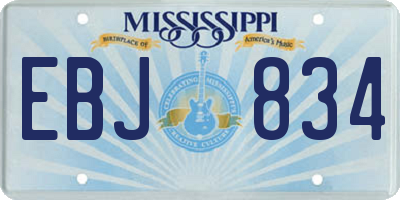 MS license plate EBJ834