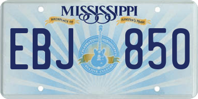 MS license plate EBJ850
