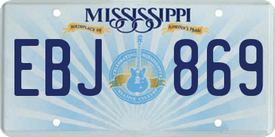 MS license plate EBJ869
