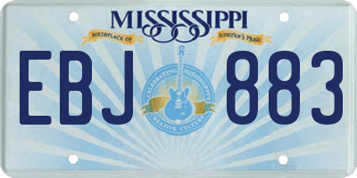 MS license plate EBJ883