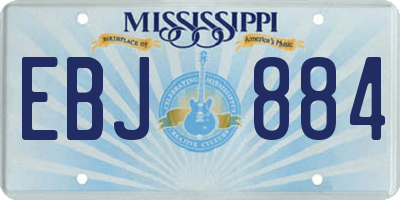 MS license plate EBJ884