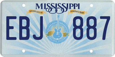 MS license plate EBJ887