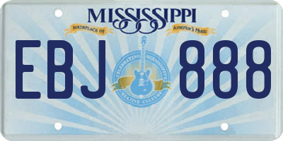MS license plate EBJ888