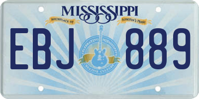MS license plate EBJ889