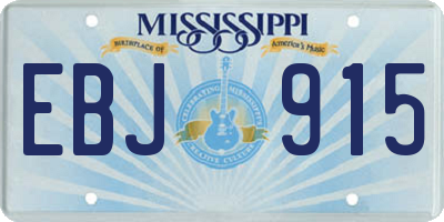 MS license plate EBJ915