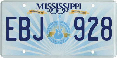 MS license plate EBJ928