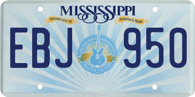MS license plate EBJ950
