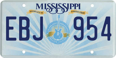 MS license plate EBJ954
