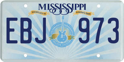 MS license plate EBJ973